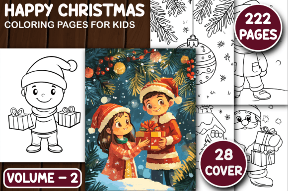 Download 222 Happy Christmas Coloring Pages V - 2 - Premium Bundle